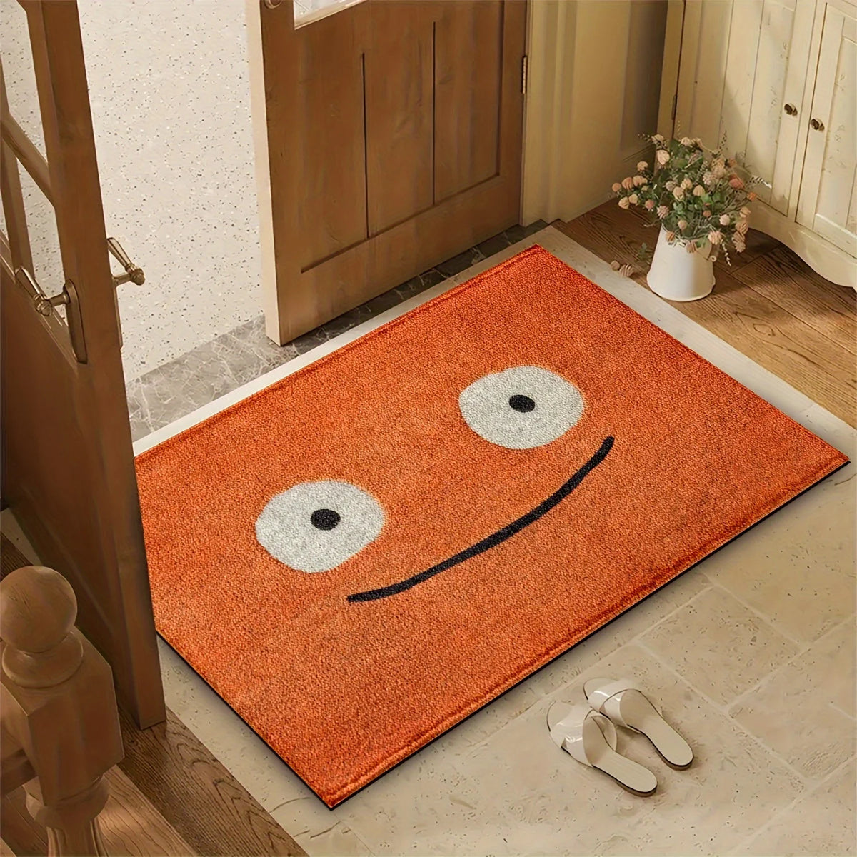 Cartoon Face Machine-Washable Entry Mat