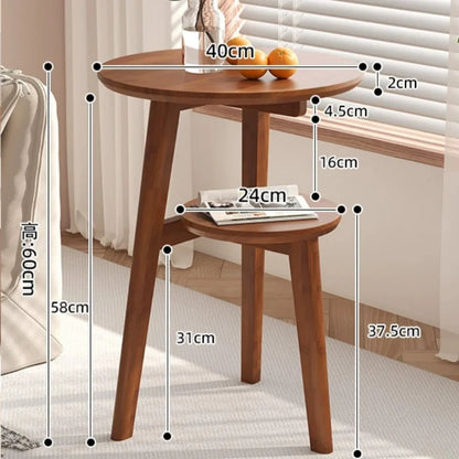 Mesa auxiliar móvil de madera maciza