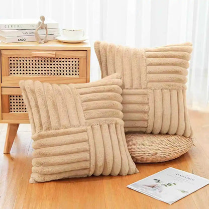 Set of 2 Plush Throw Pillow Covers