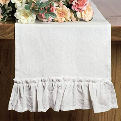 Cotton Ruffle Table Runner