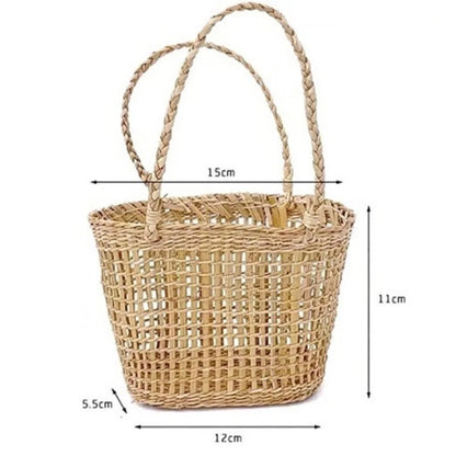 Handwoven Straw Storage Basket