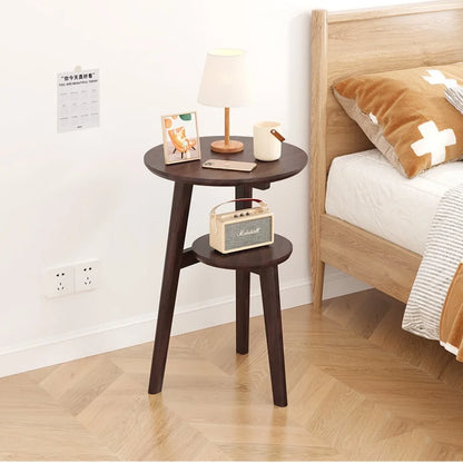 Mesa auxiliar móvil de madera maciza