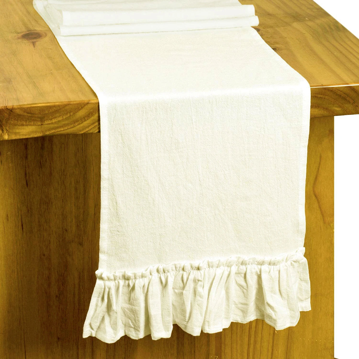 Cotton Ruffle Table Runner