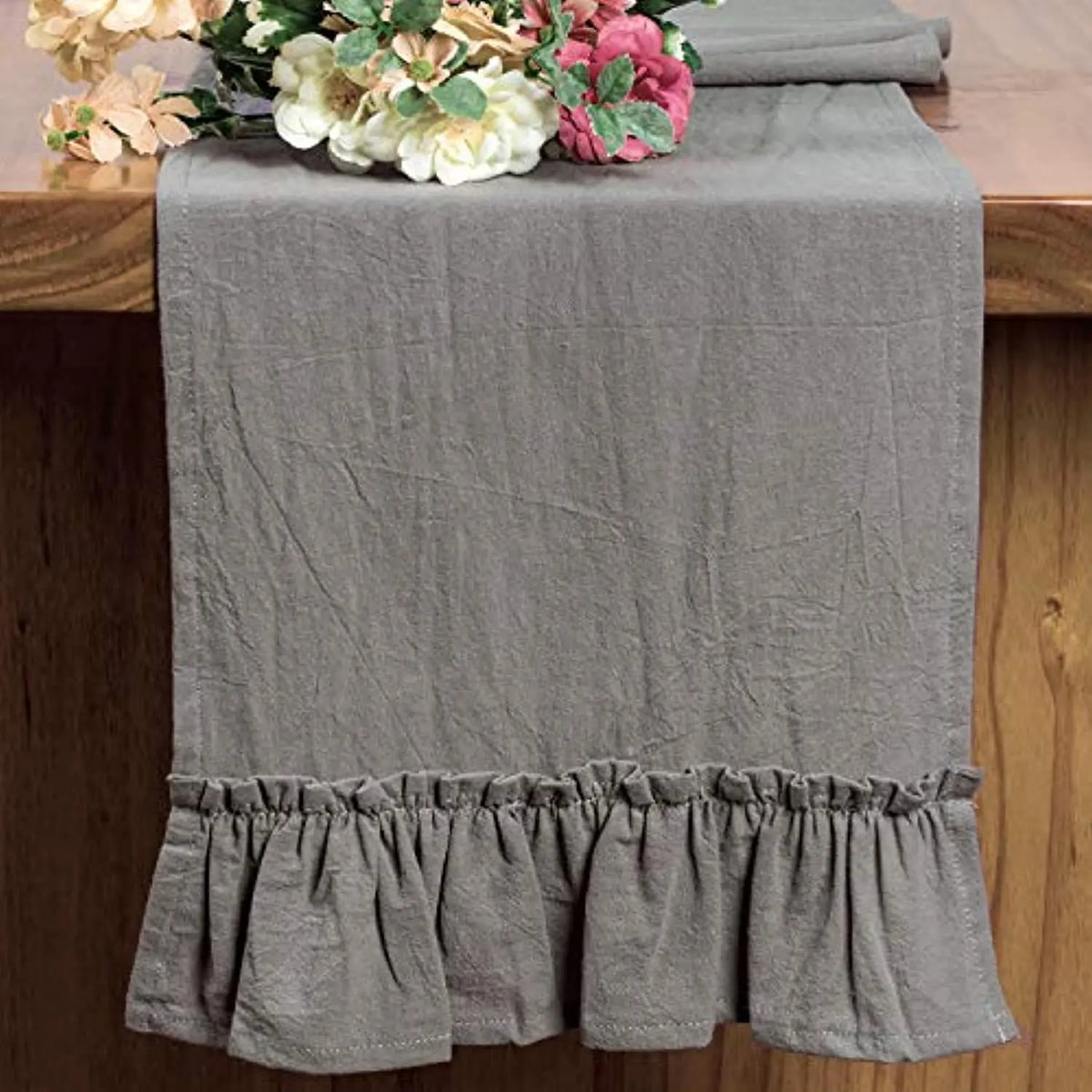 Cotton Ruffle Table Runner
