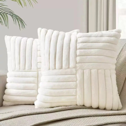 Set of 2 Plush Throw Pillow Covers