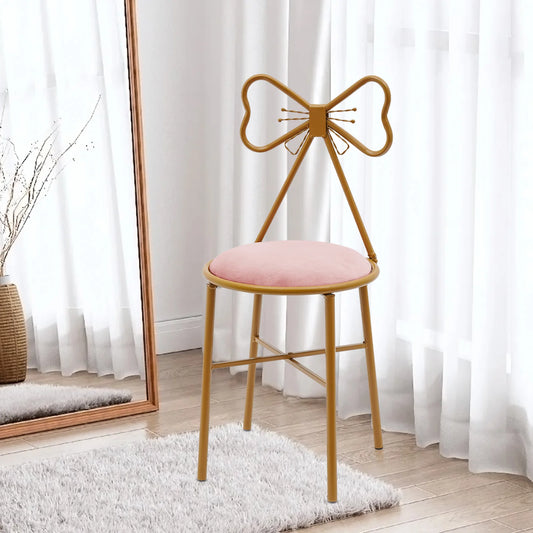 Butterfly-Back Velvet Vanity Chair