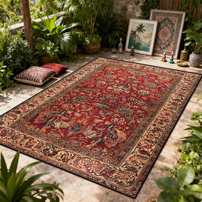 Bohemian Floral Washable Area Rug