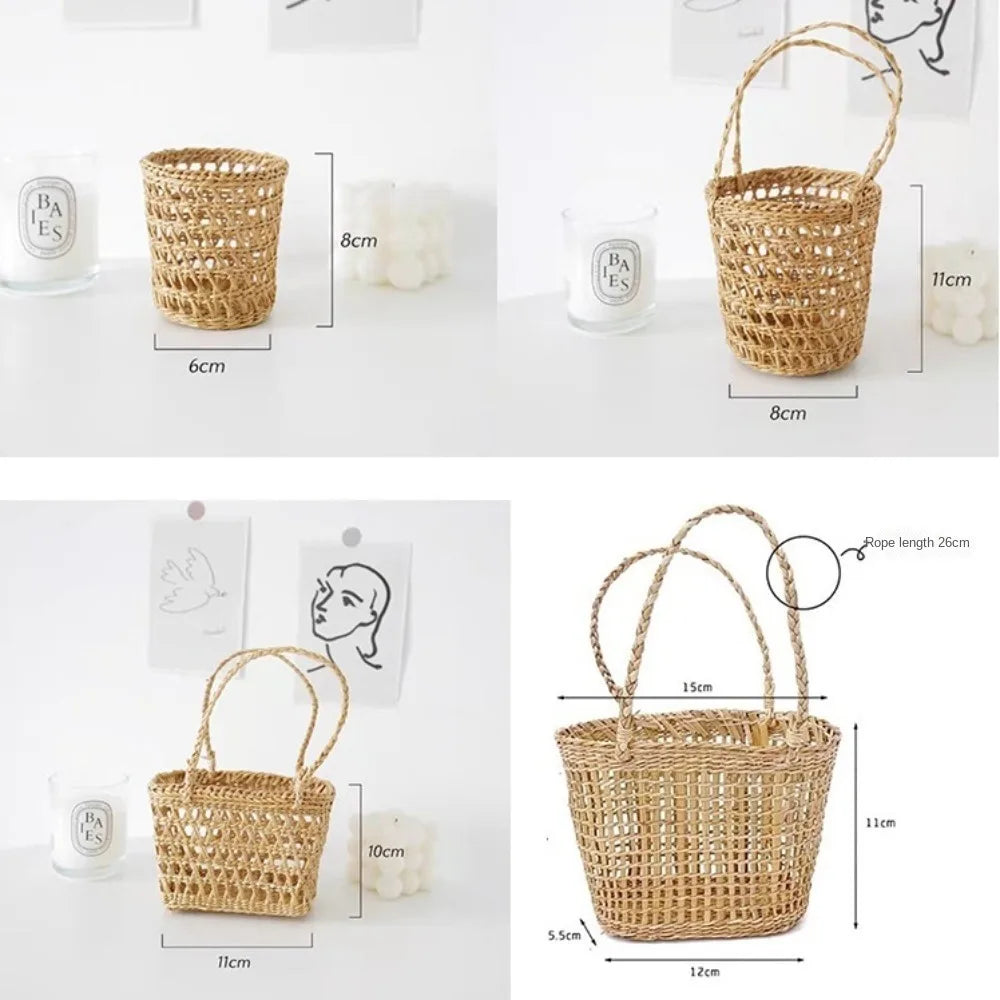 Handwoven Straw Storage Basket
