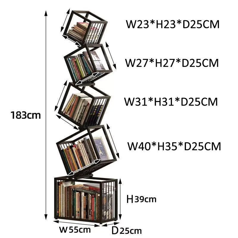 5-Tier Iron Display Bookcase