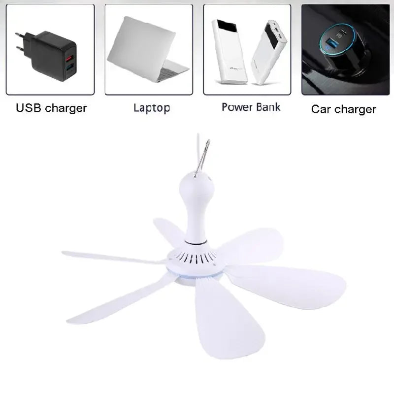 Silent 6-Blade USB Hanging Fan