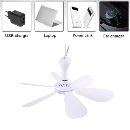 Silent 6-Blade USB Hanging Fan
