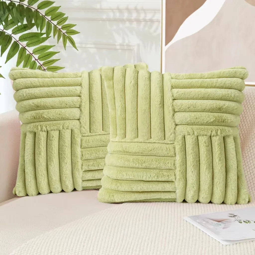 Set of 2 Plush Throw Pillow Covers