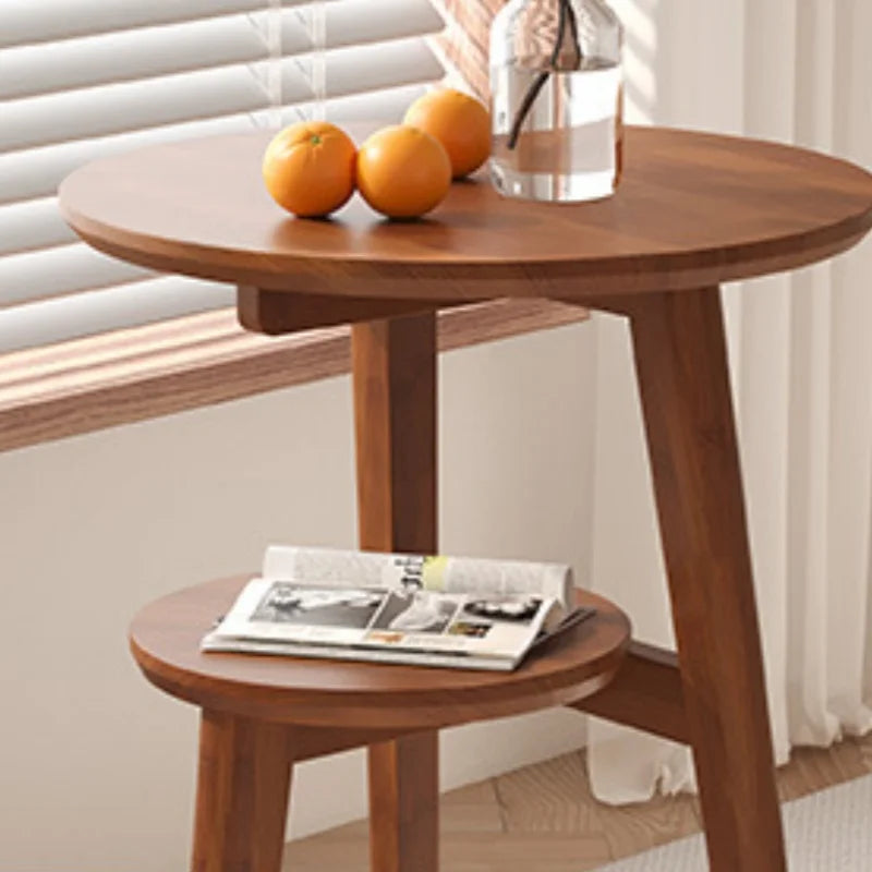 Mesa auxiliar móvil de madera maciza