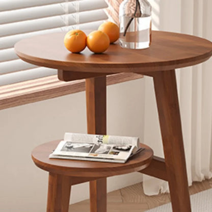 Mesa auxiliar móvil de madera maciza