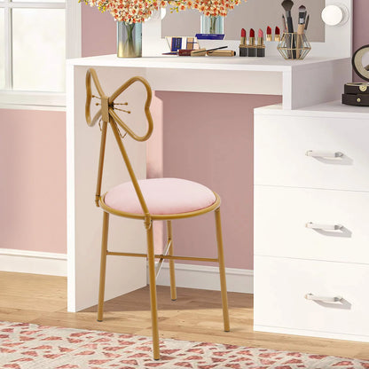 Butterfly-Back Velvet Vanity Chair