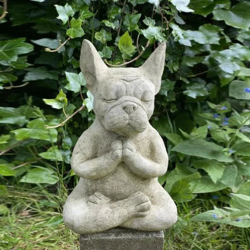 Meditating Dog Resin Statue