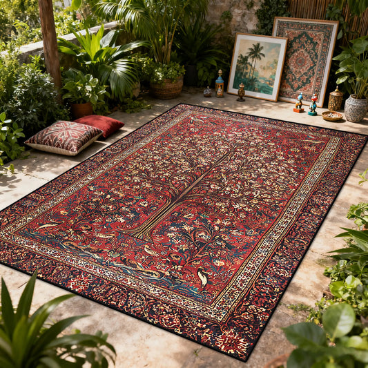 Bohemian Floral Washable Area Rug