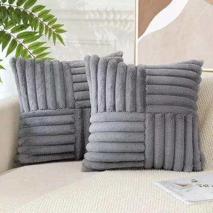 Set of 2 Plush Throw Pillow Covers