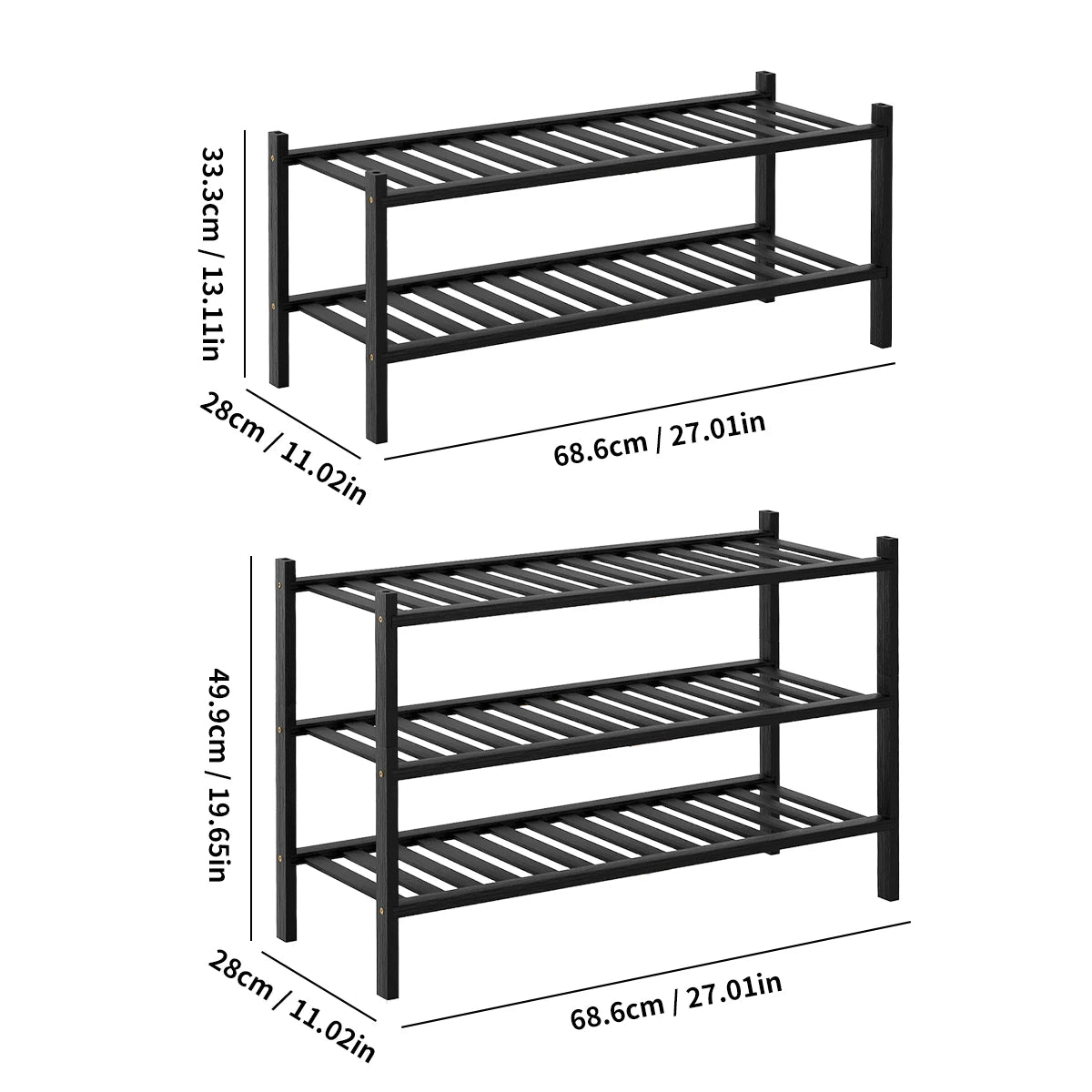 Stackable Bamboo Shoe Rack