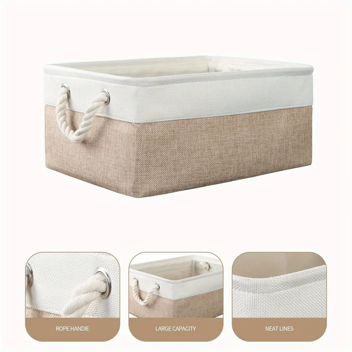 Cotton-Linen Wardrobe Storage Basket