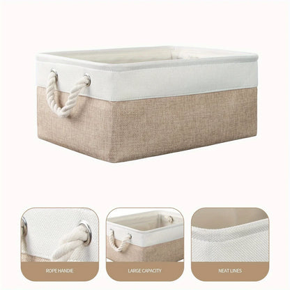 Cotton-Linen Wardrobe Storage Basket