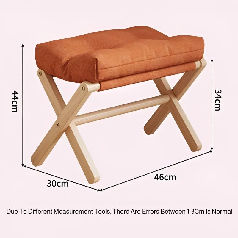 Solid Wood Folding Shoe-Changing Stool