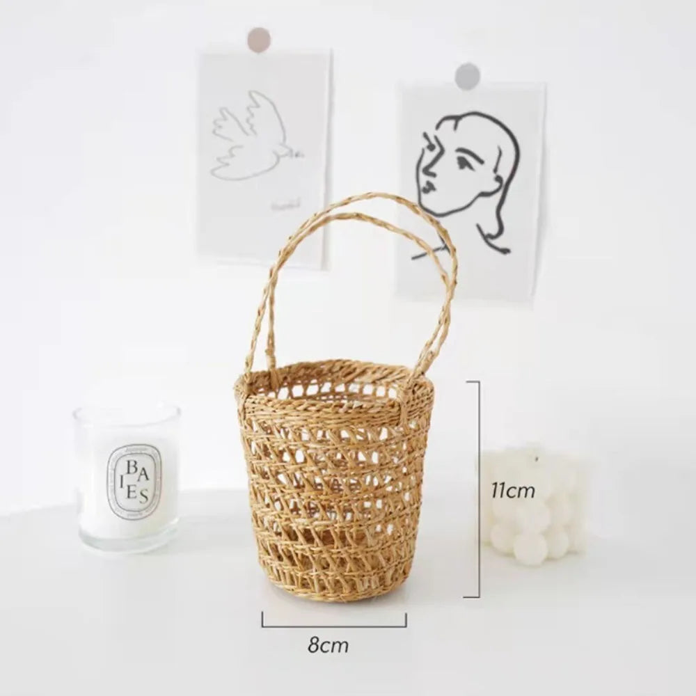 Handwoven Straw Storage Basket