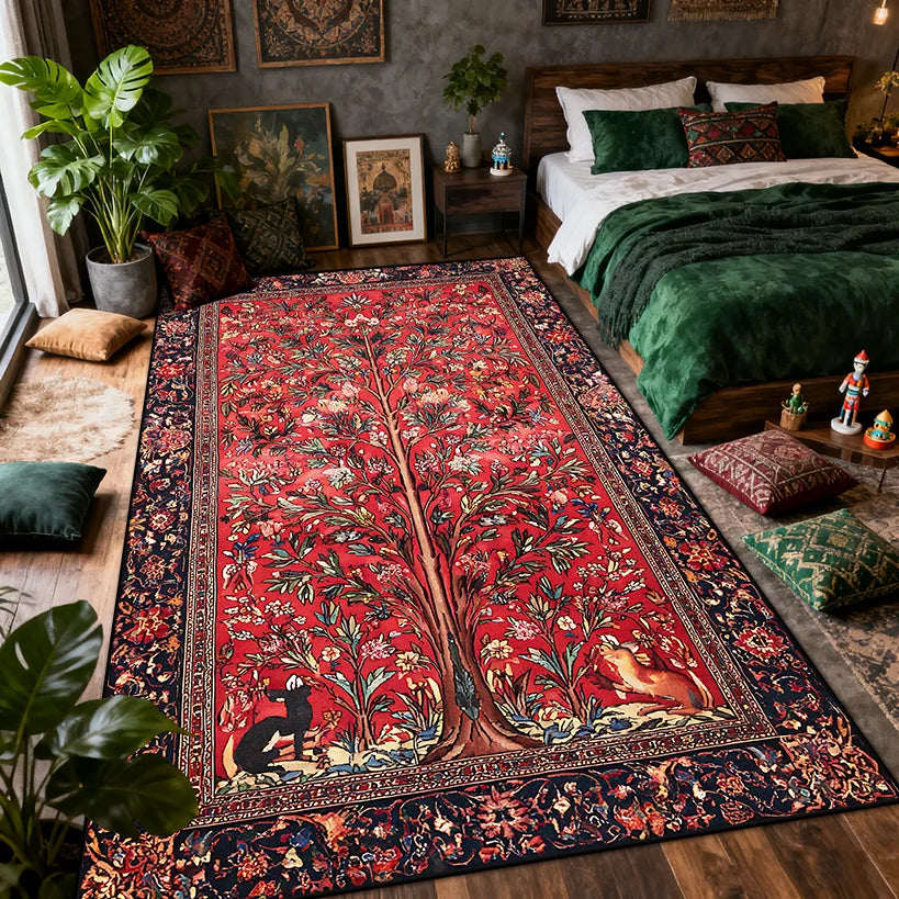 Bohemian Floral Washable Area Rug