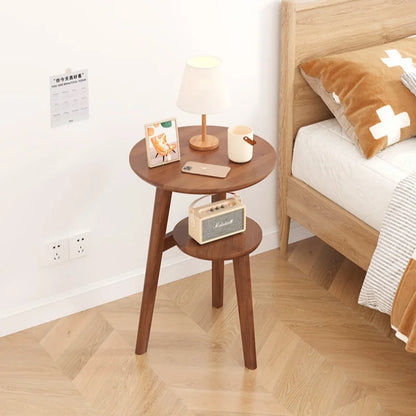 Mesa auxiliar móvil de madera maciza