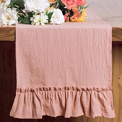 Cotton Ruffle Table Runner