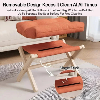 Solid Wood Folding Shoe-Changing Stool