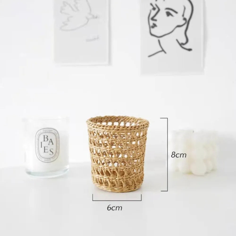 Handwoven Straw Storage Basket