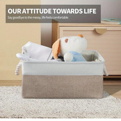 Cotton-Linen Wardrobe Storage Basket