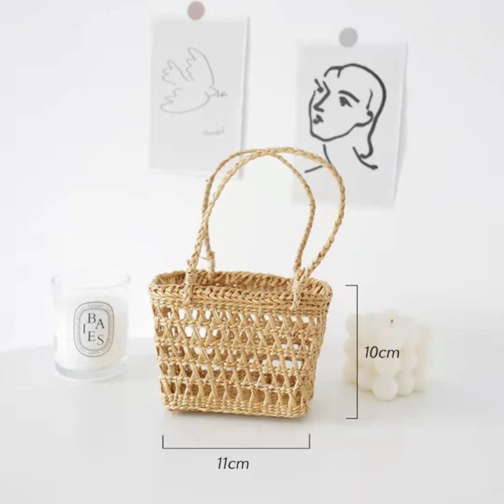 Handwoven Straw Storage Basket