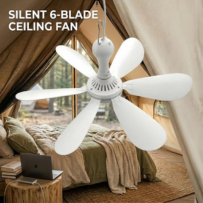 Silent 6-Blade USB Hanging Fan