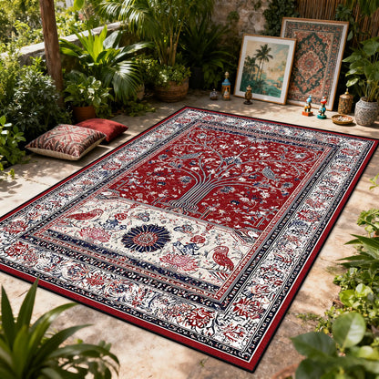 Bohemian Floral Washable Area Rug