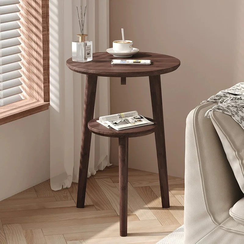 Mesa auxiliar móvil de madera maciza