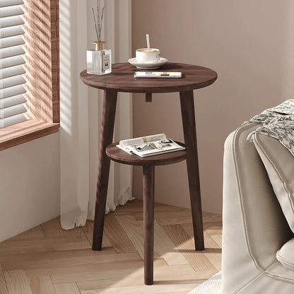 Mesa auxiliar móvil de madera maciza