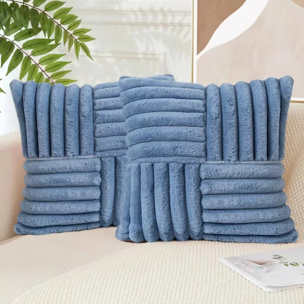 Set of 2 Plush Throw Pillow Covers