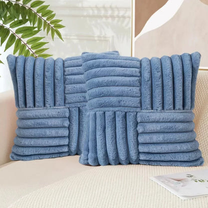 Set of 2 Plush Throw Pillow Covers