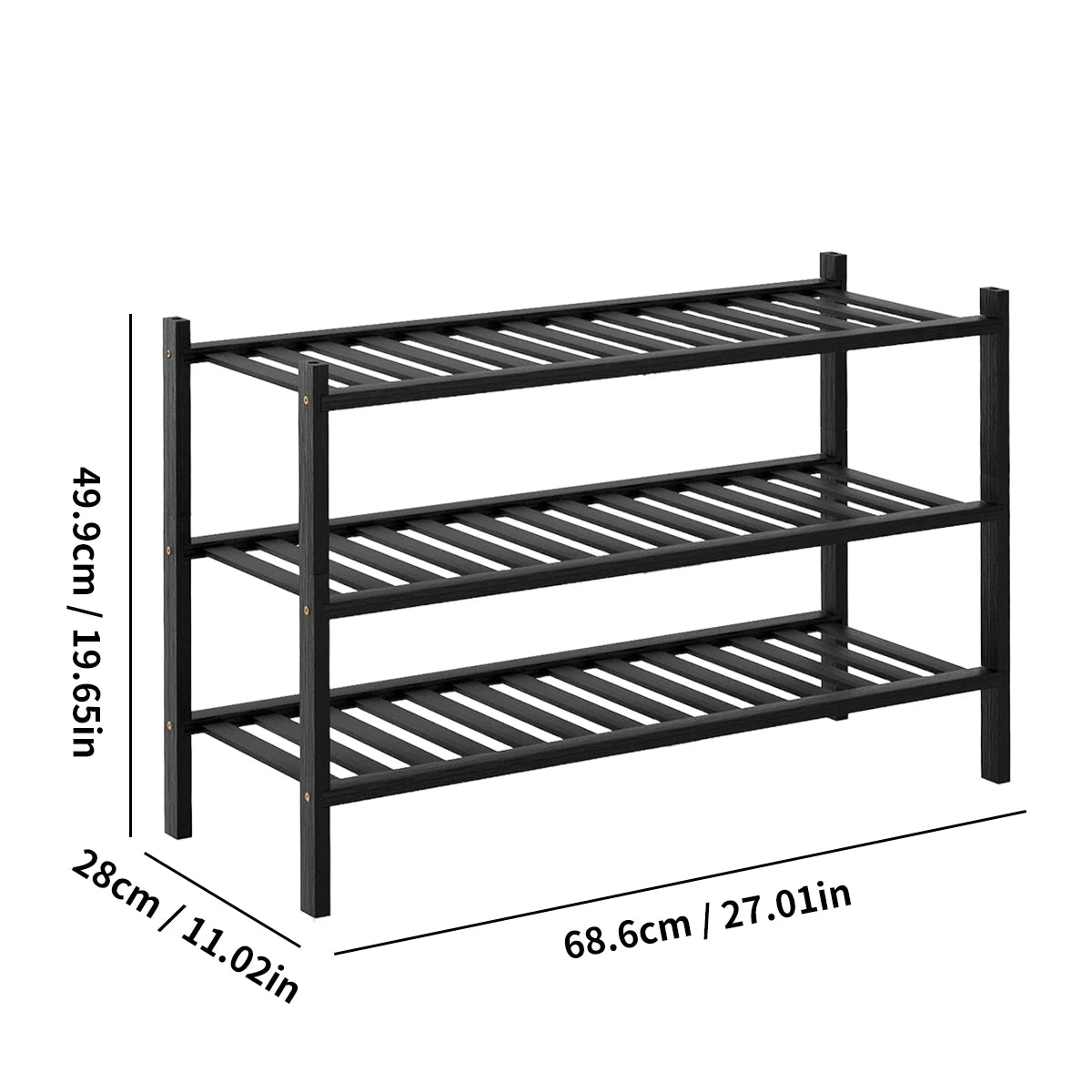 Stackable Bamboo Shoe Rack
