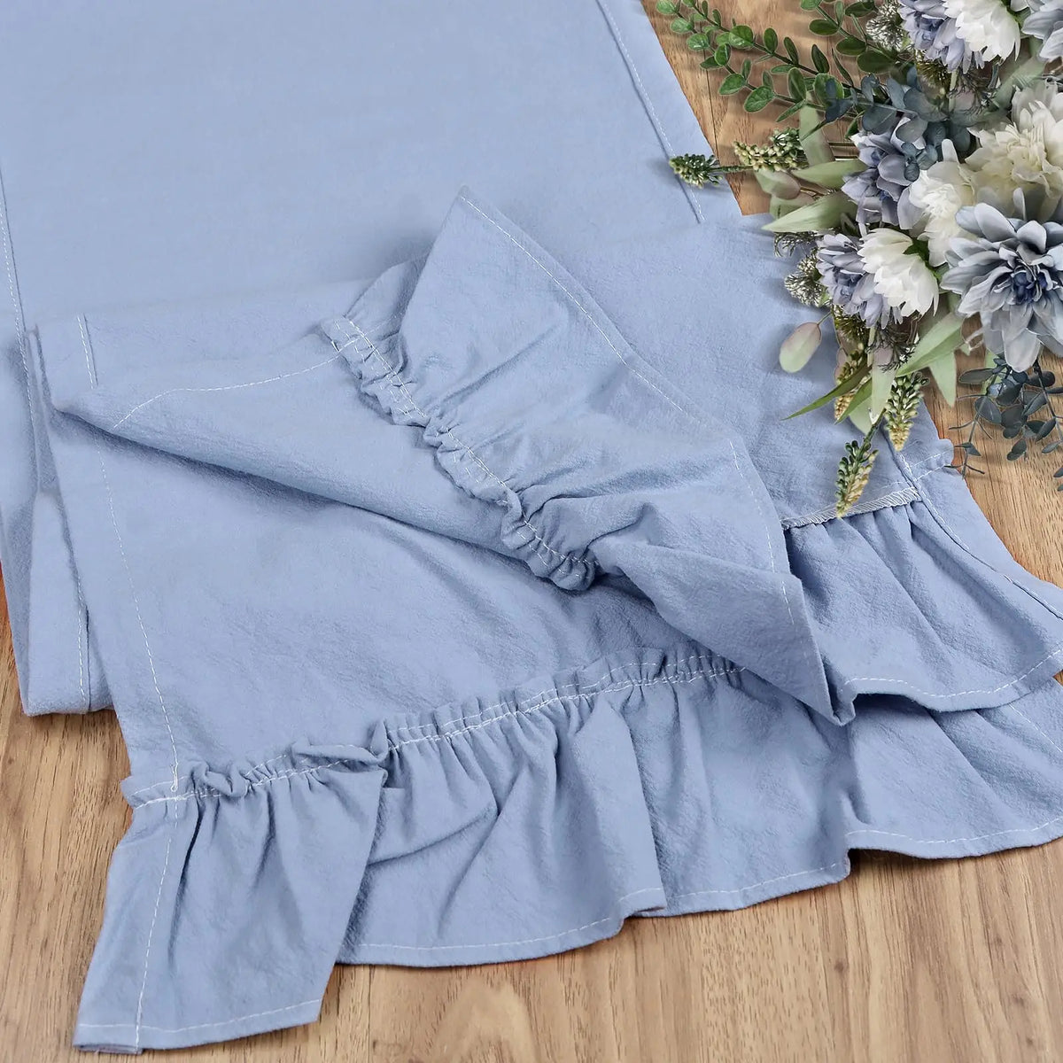 Cotton Ruffle Table Runner