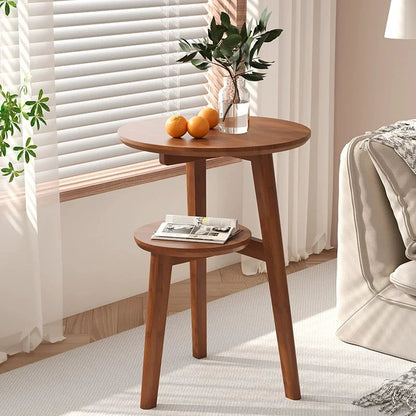 Mesa auxiliar móvil de madera maciza