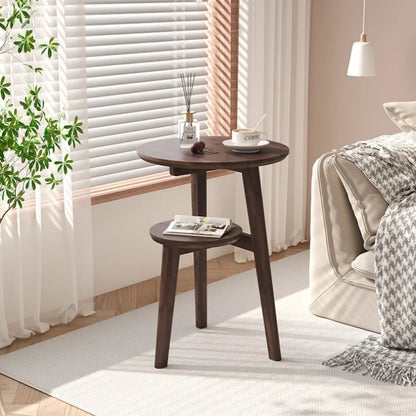 Mesa auxiliar móvil de madera maciza