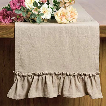 Cotton Ruffle Table Runner