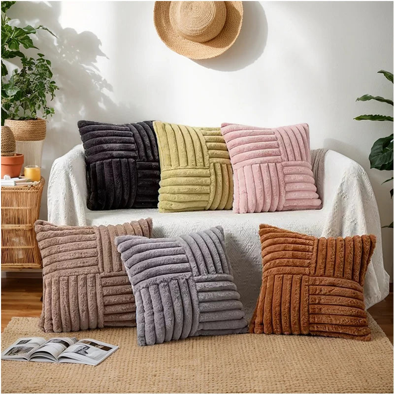 Set of 2 Plush Throw Pillow Covers