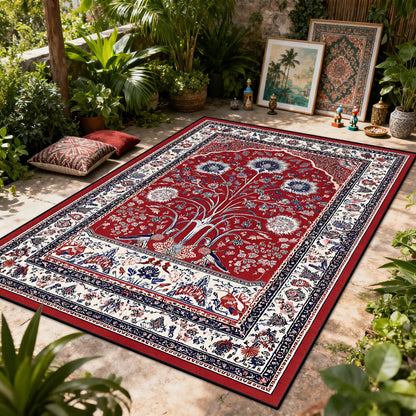 Bohemian Floral Washable Area Rug