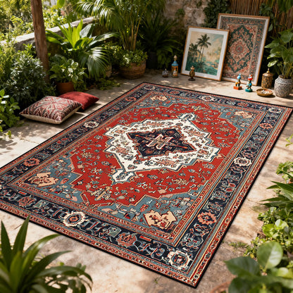 Bohemian Floral Washable Area Rug