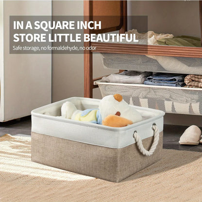 Cotton-Linen Wardrobe Storage Basket