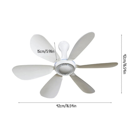 Silent 6-Blade USB Hanging Fan